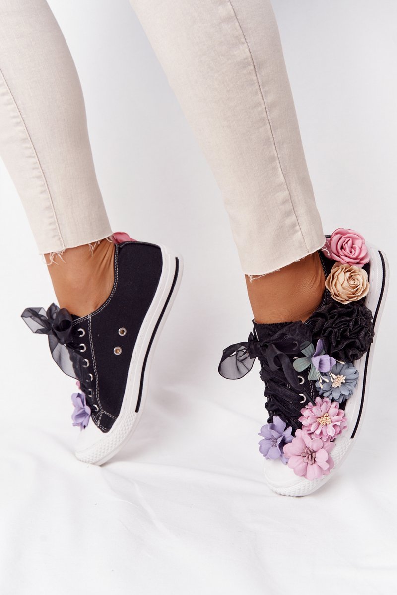 Sneakers With Flowers Lu Boo Black