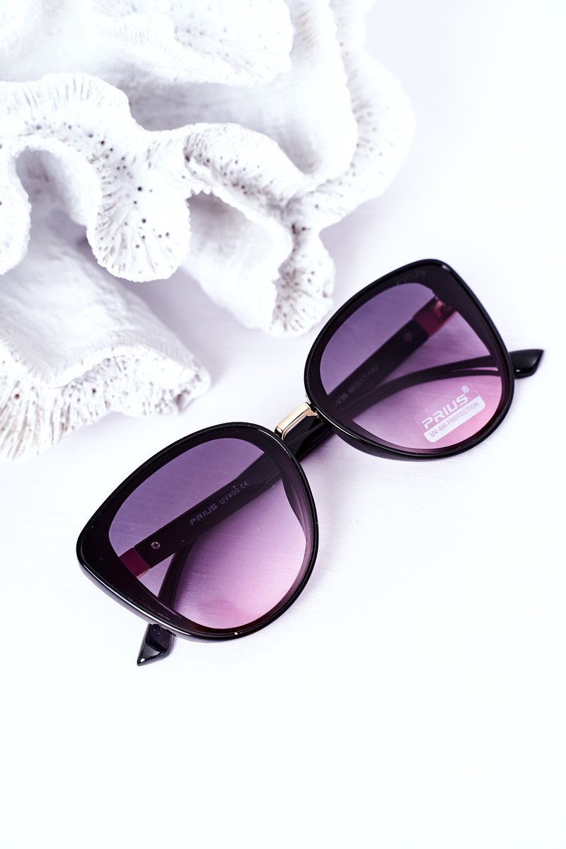 Women's Butterfly Sunglasses Black With Pink Ombre